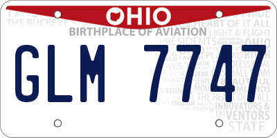 OH license plate GLM7747