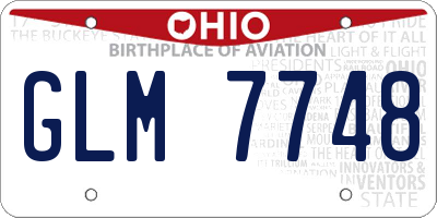 OH license plate GLM7748