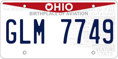 OH license plate GLM7749