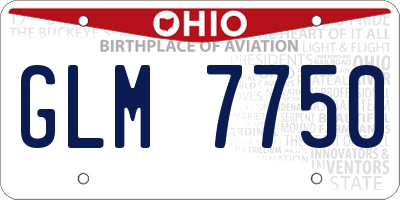 OH license plate GLM7750