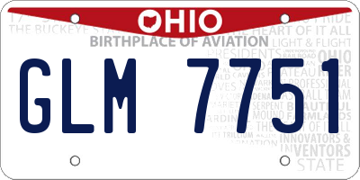 OH license plate GLM7751