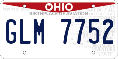 OH license plate GLM7752