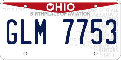 OH license plate GLM7753