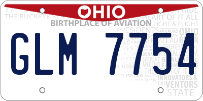 OH license plate GLM7754