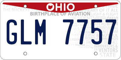 OH license plate GLM7757
