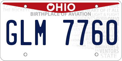 OH license plate GLM7760