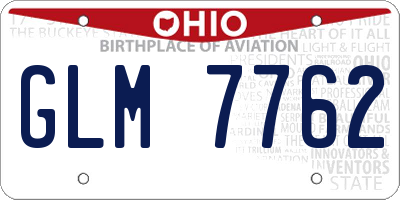 OH license plate GLM7762