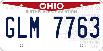OH license plate GLM7763
