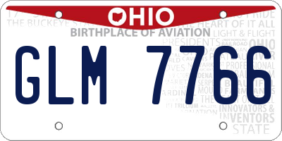 OH license plate GLM7766