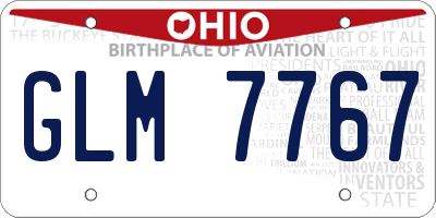OH license plate GLM7767
