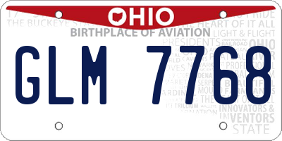 OH license plate GLM7768