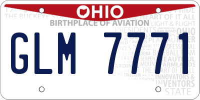 OH license plate GLM7771