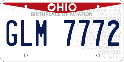 OH license plate GLM7772