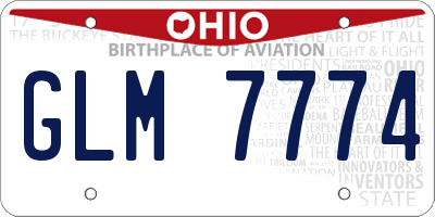 OH license plate GLM7774