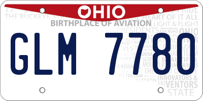 OH license plate GLM7780