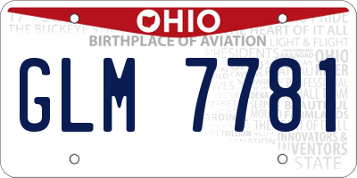 OH license plate GLM7781