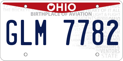OH license plate GLM7782