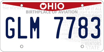 OH license plate GLM7783
