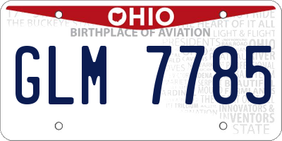 OH license plate GLM7785