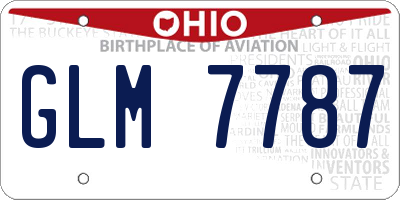 OH license plate GLM7787