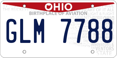 OH license plate GLM7788