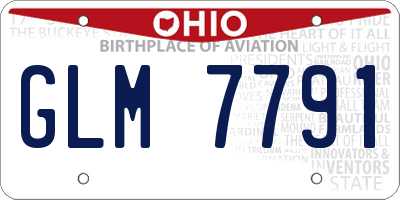 OH license plate GLM7791
