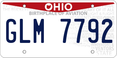 OH license plate GLM7792