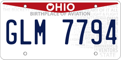 OH license plate GLM7794