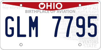 OH license plate GLM7795