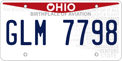 OH license plate GLM7798