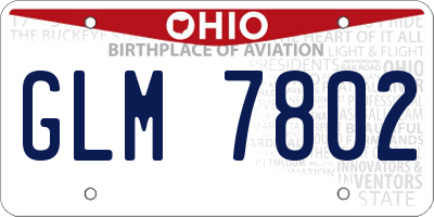OH license plate GLM7802