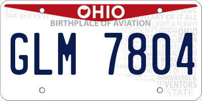 OH license plate GLM7804