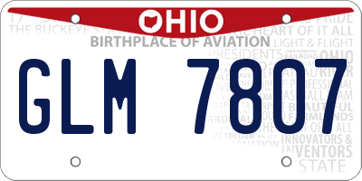 OH license plate GLM7807