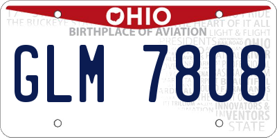 OH license plate GLM7808