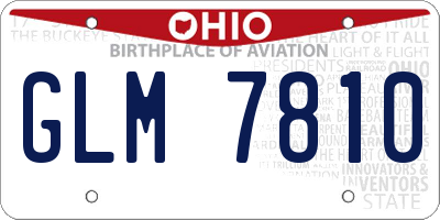 OH license plate GLM7810