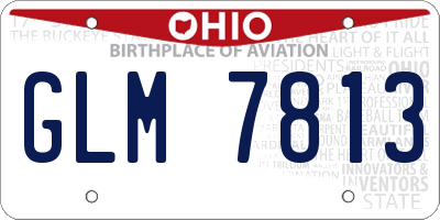 OH license plate GLM7813