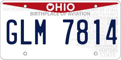 OH license plate GLM7814