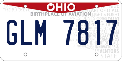 OH license plate GLM7817