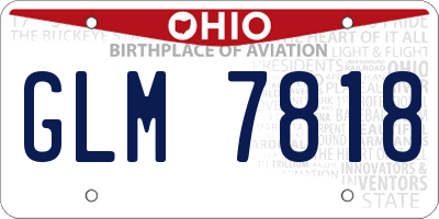 OH license plate GLM7818