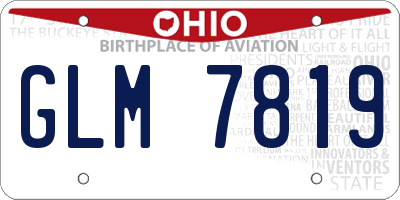 OH license plate GLM7819