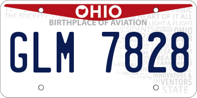 OH license plate GLM7828