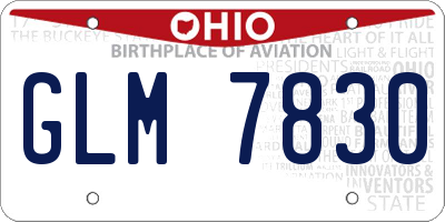 OH license plate GLM7830