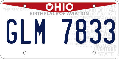 OH license plate GLM7833