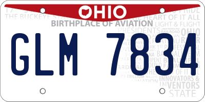 OH license plate GLM7834