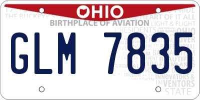 OH license plate GLM7835