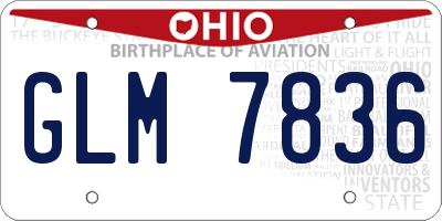 OH license plate GLM7836