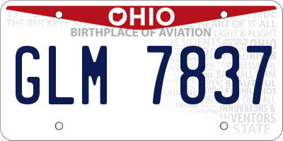 OH license plate GLM7837