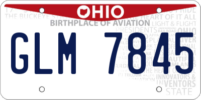 OH license plate GLM7845