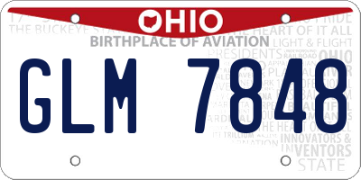 OH license plate GLM7848