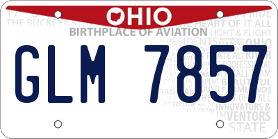 OH license plate GLM7857